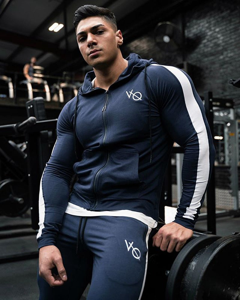 Winter Color Matching Sports Sweater Men's Jacket