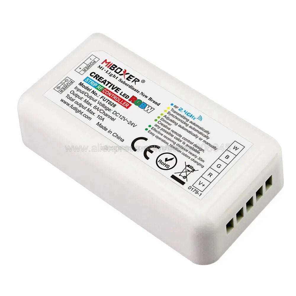 MiBoxer FUT028 RGBW Controller DC12/24V 2.4G Wireless Singal Transmission Group Synchronization Controller For RGBW Led Strip