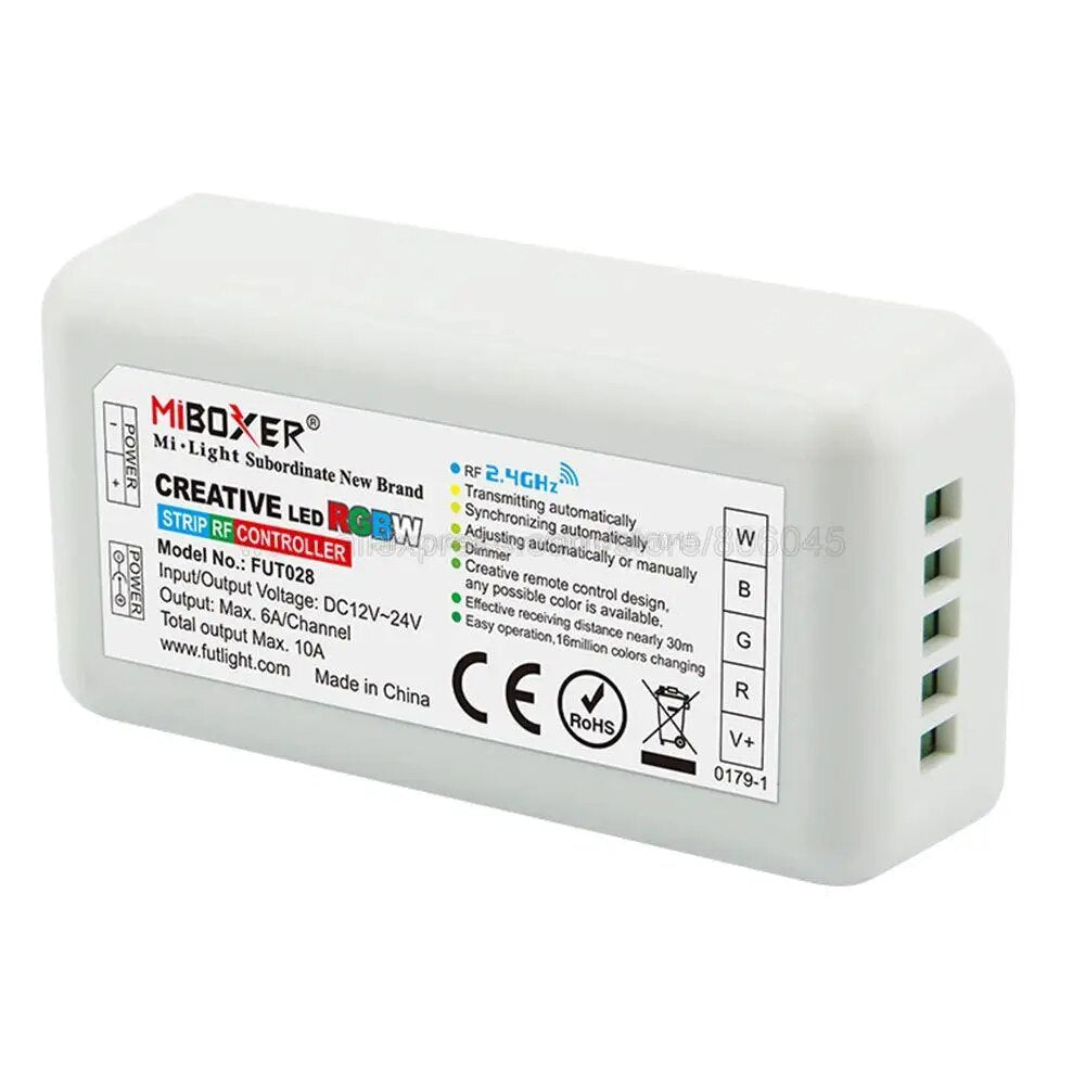 MiBoxer FUT028 RGBW Controller DC12/24V 2.4G Wireless Singal Transmission Group Synchronization Controller For RGBW Led Strip