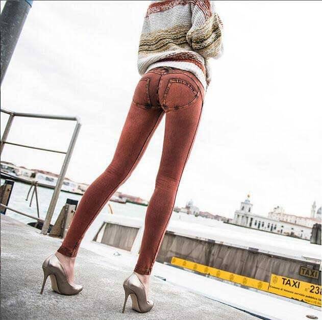 2021 Italian Peach Hip Jeans - Flashfy