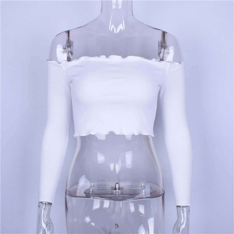 Autumn Off-Shoulder Crop Top - Flashfy