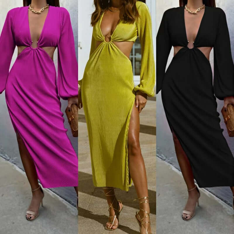 Autumn Pleated Waistless Dress - Flashfy