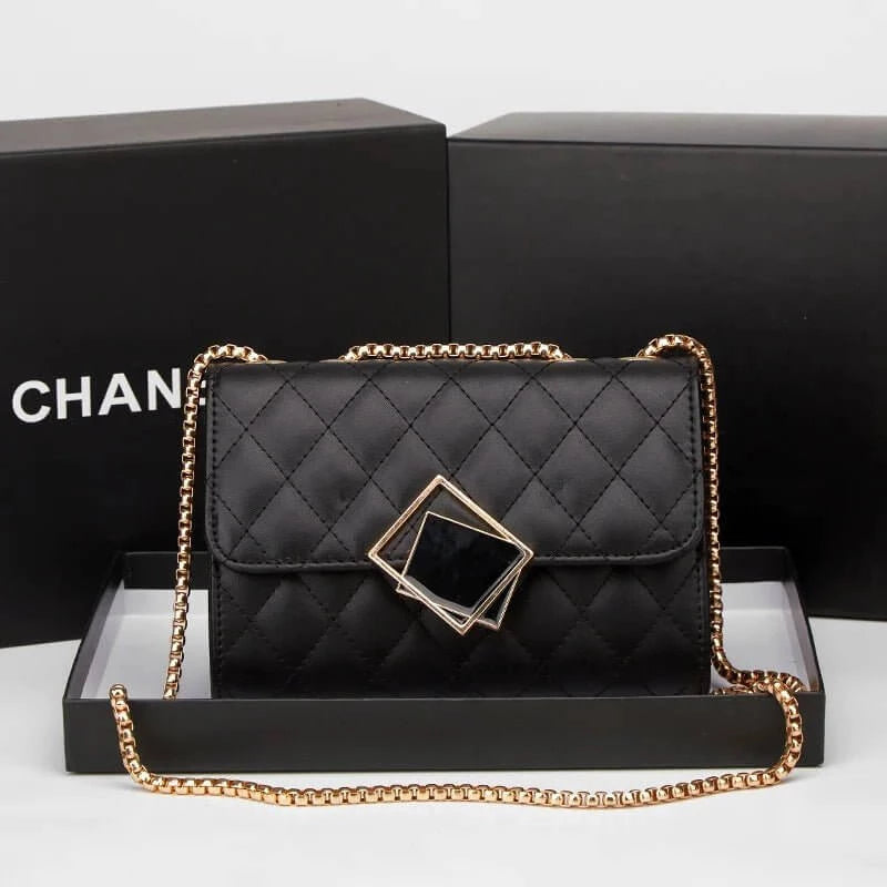 Black Luxury Vintage Mini Square Crossbody Handbag - Flashfy