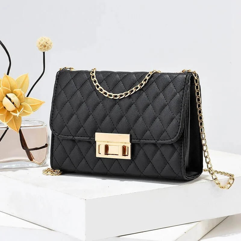 Black Luxury Vintage Mini Square Crossbody Handbag - Flashfy