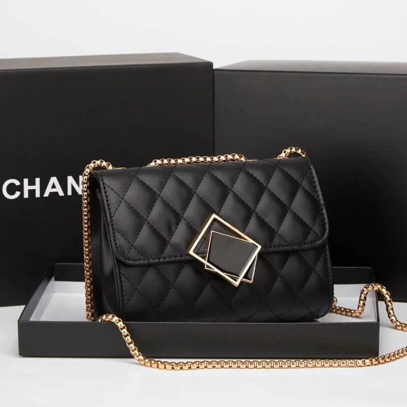 Black Luxury Vintage Mini Square Crossbody Handbag - Flashfy