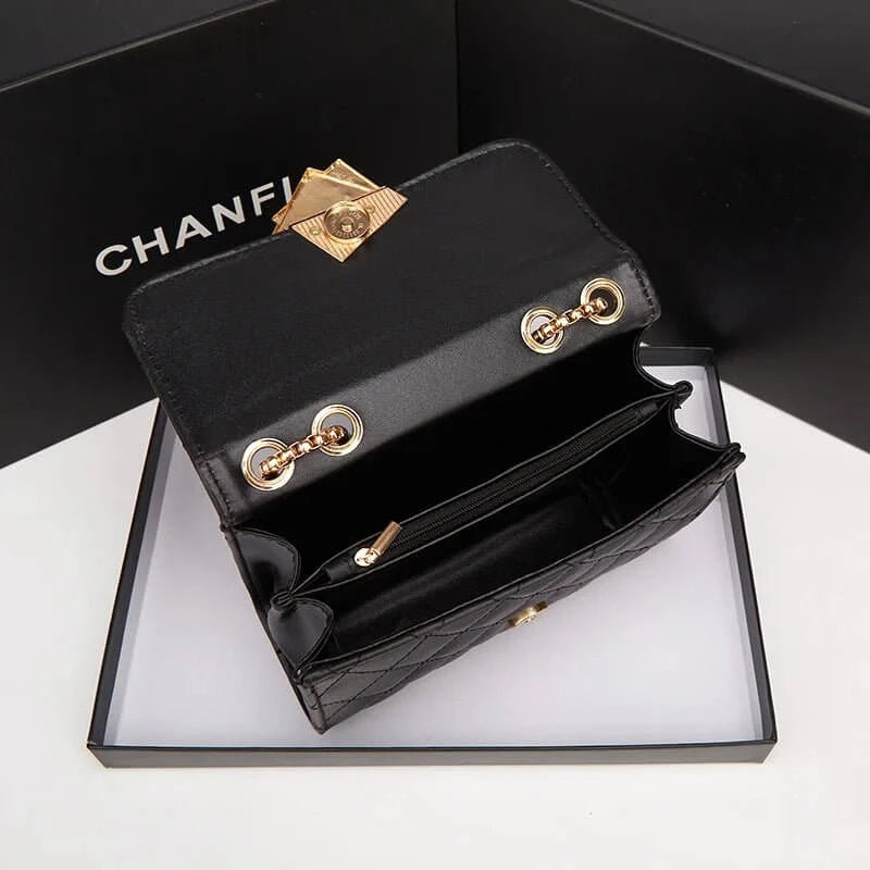 Black Luxury Vintage Mini Square Crossbody Handbag - Flashfy