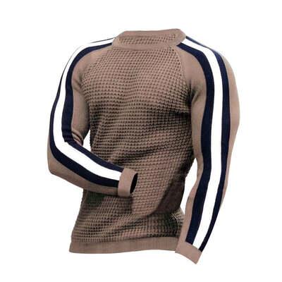 Casual Slim Bottom Contrast Sweater - Flashfy
