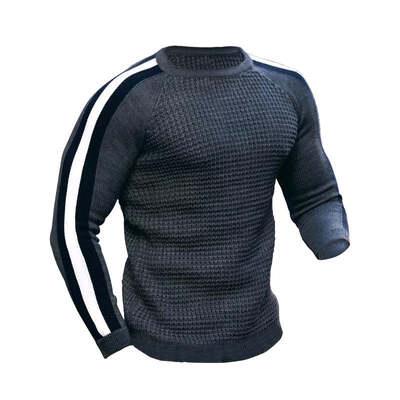 Casual Slim Bottom Contrast Sweater - Flashfy