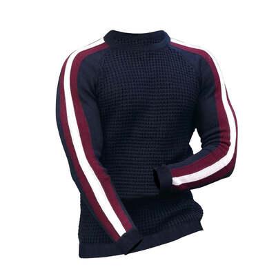 Casual Slim Bottom Contrast Sweater - Flashfy