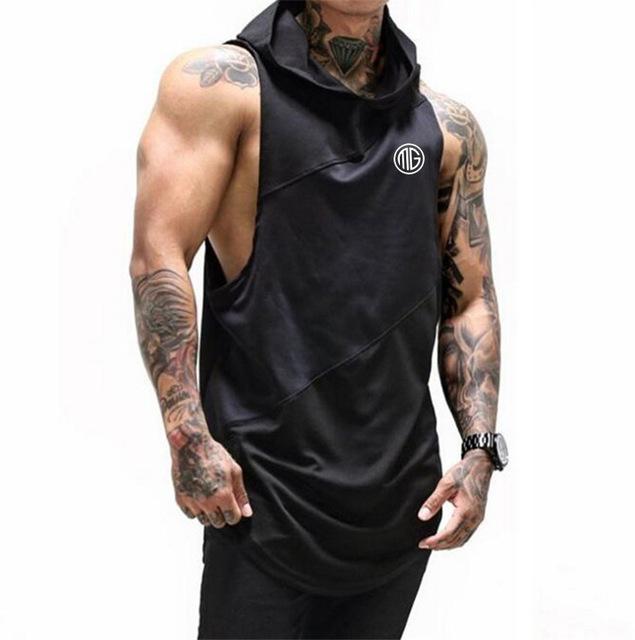 Hooded Bodybuilding Tank for Men - Flashfy