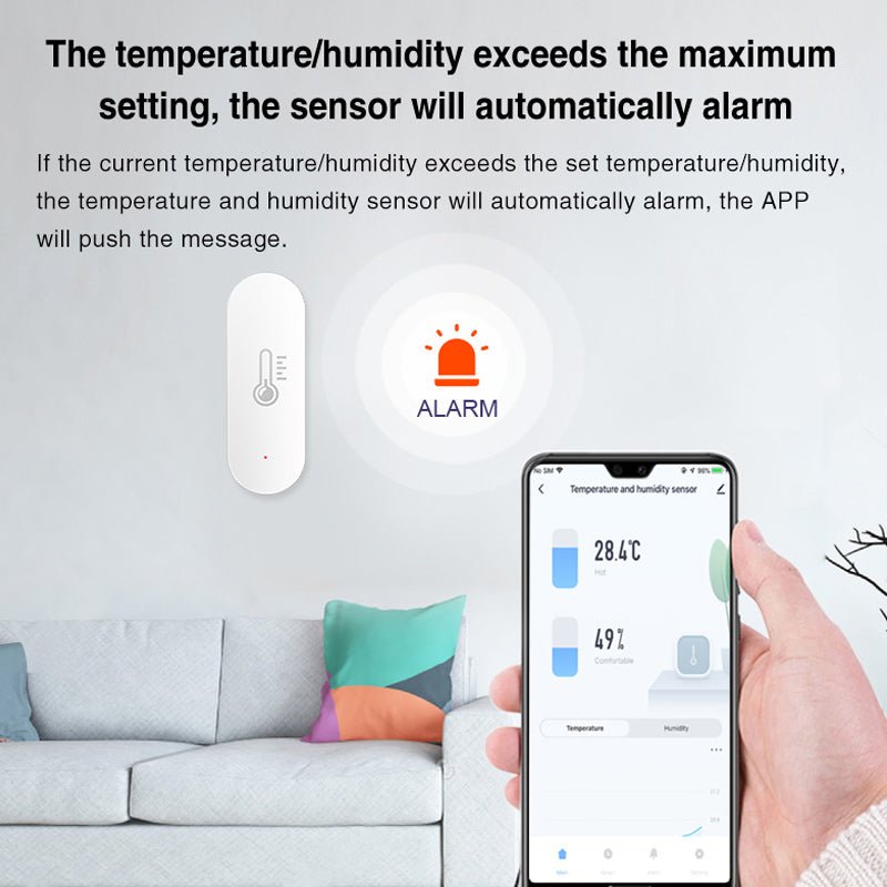 IHSENO Tuya WiFi Temperature Humidity Sensor Smart Life APP - Flashfy