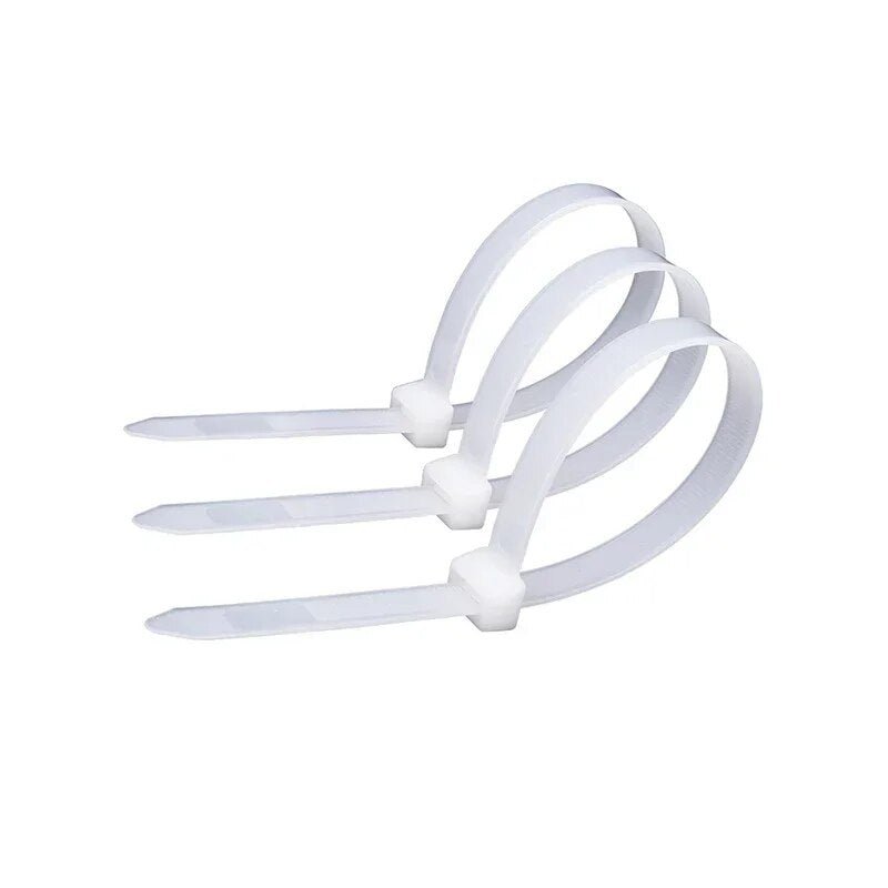 Large Nylon Zip Tie White Self-Locking Cable Tie 5*200mm High Strength Fixed Belt Tie Industrial Binding Rope 5*350mm 8*400mm - Flashfy