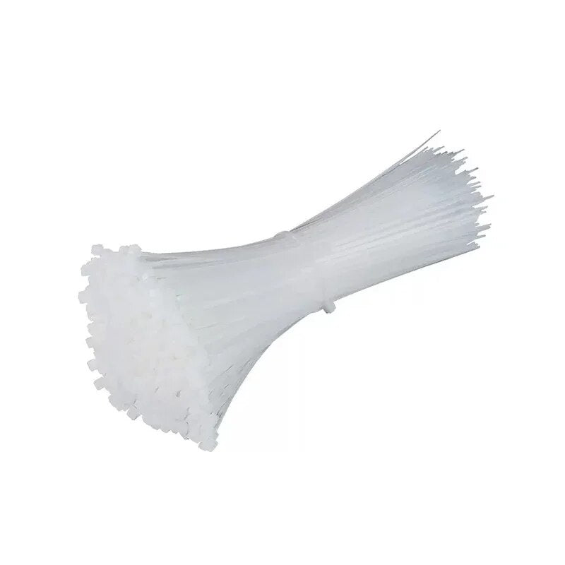 Large Nylon Zip Tie White Self-Locking Cable Tie 5*200mm High Strength Fixed Belt Tie Industrial Binding Rope 5*350mm 8*400mm - Flashfy