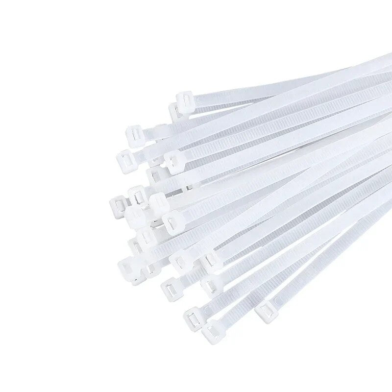 Large Nylon Zip Tie White Self-Locking Cable Tie 5*200mm High Strength Fixed Belt Tie Industrial Binding Rope 5*350mm 8*400mm - Flashfy