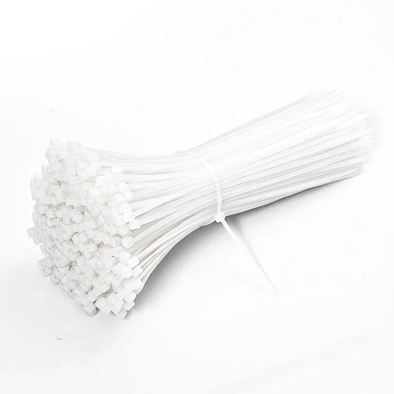 Large Nylon Zip Tie White Self-Locking Cable Tie 5*200mm High Strength Fixed Belt Tie Industrial Binding Rope 5*350mm 8*400mm - Flashfy