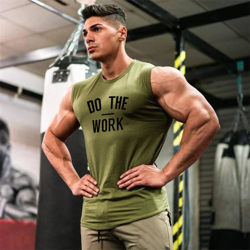 Letter Printing Bodybuilding Men's Sports Vest - Flashfy