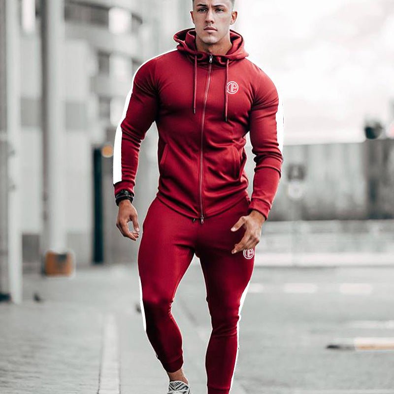 Long-sleeved running hooded pullover sweater training suit - Flashfy