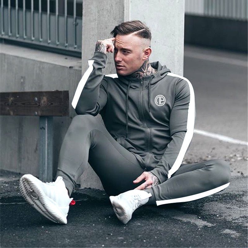 Long-sleeved running hooded pullover sweater training suit - Flashfy