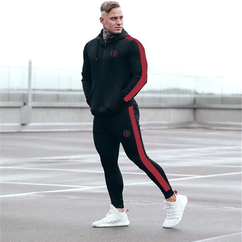 Long-sleeved running hooded pullover sweater training suit - Flashfy