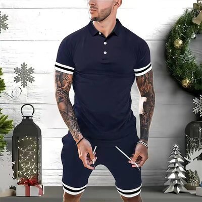 Men's 2-Piece Summer Polo Tracksuit - Flashfy