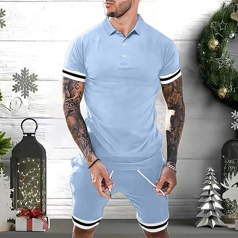 Men's 2-Piece Summer Polo Tracksuit - Flashfy