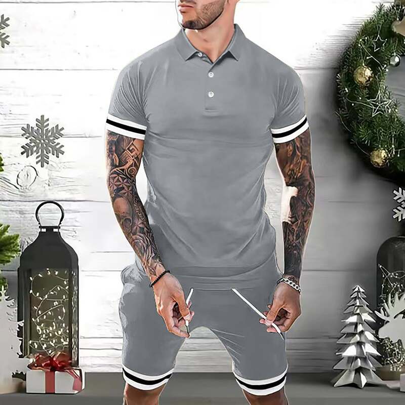 Men's 2-Piece Summer Polo Tracksuit - Flashfy