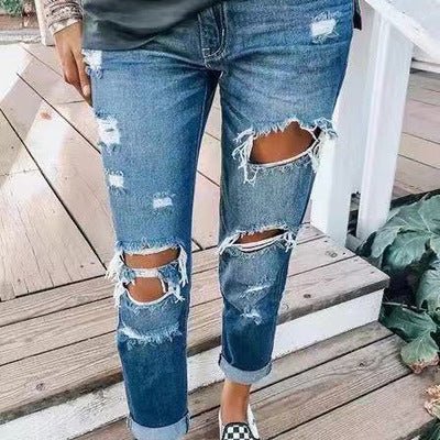 Personality Ripped Jeans for Women - Flashfy