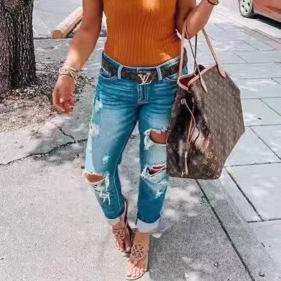 Personality Ripped Jeans for Women - Flashfy