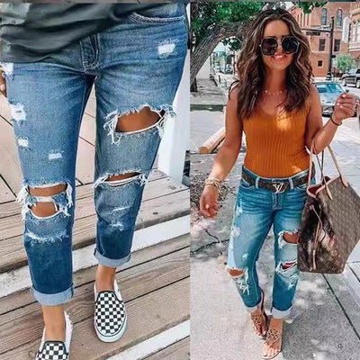 Personality Ripped Jeans for Women - Flashfy