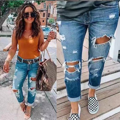 Personality Ripped Jeans for Women - Flashfy