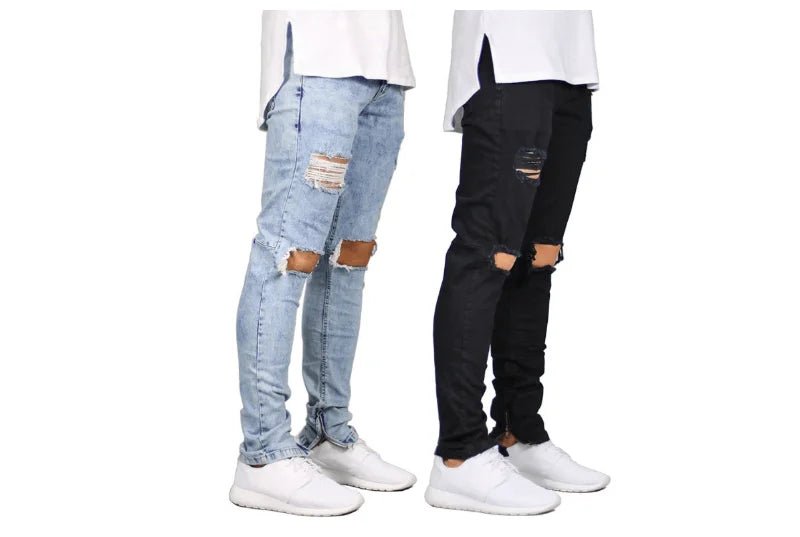 Shredded fashion men's jeans - Flashfy