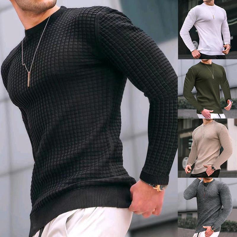 Trendy Cotton Crew-Neck Long-Sleeve Sweater - Flashfy