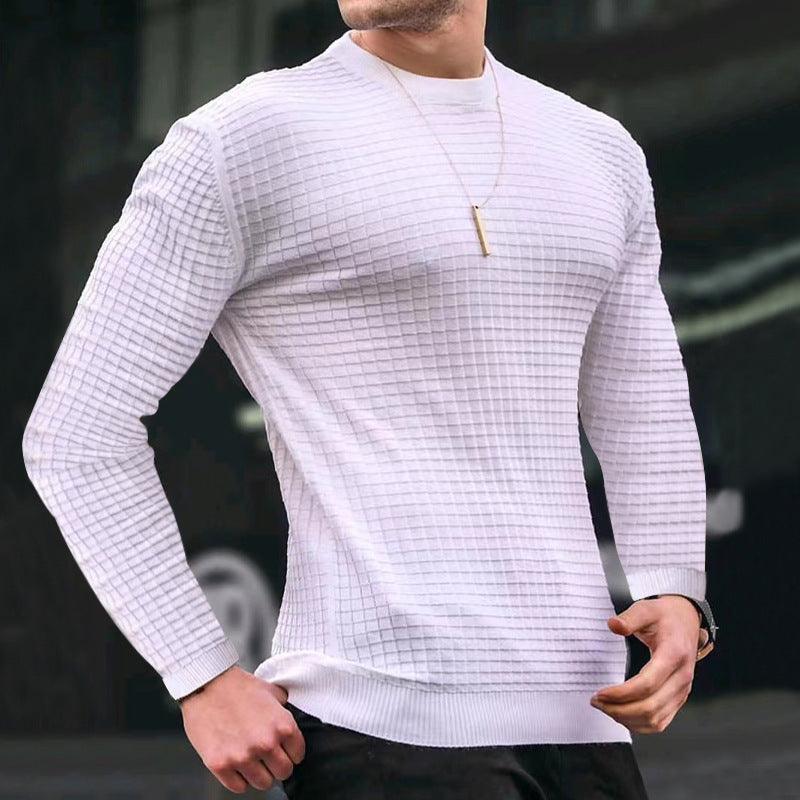 Trendy Cotton Crew-Neck Long-Sleeve Sweater - Flashfy