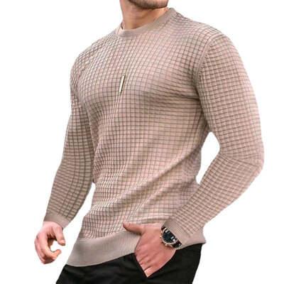 Trendy Cotton Crew-Neck Long-Sleeve Sweater - Flashfy