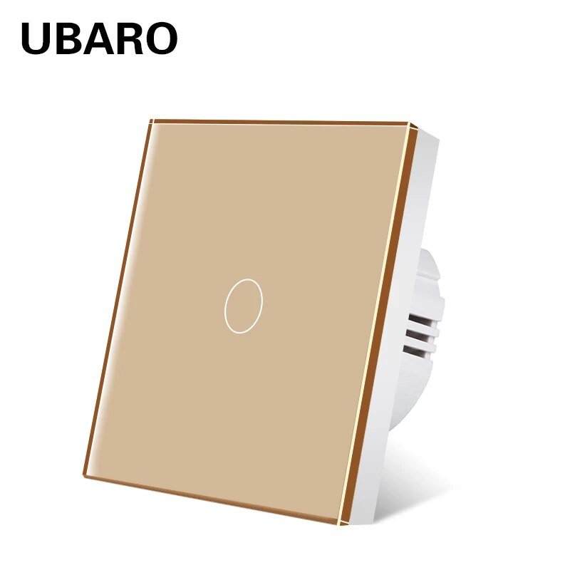 UBARO EU/UK Standard Crystal Tempered Glass Wall Panel Light Touch Switch Led Indicator Sensor Electrical Button 1/2/3Gang 220V - Flashfy