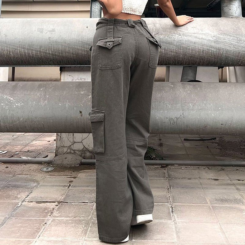 Vintage Workwear Jeans with Multi Pockets - Flashfy