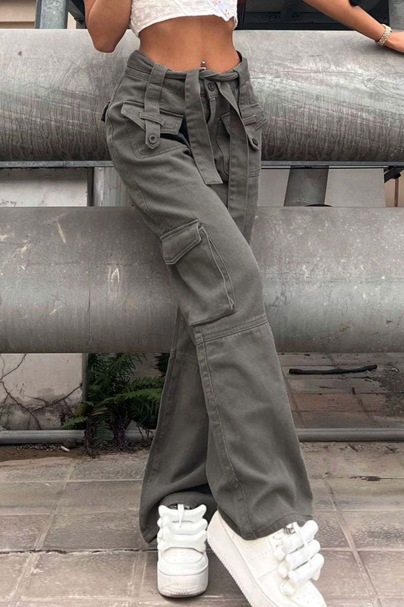 Vintage Workwear Jeans with Multi Pockets - Flashfy