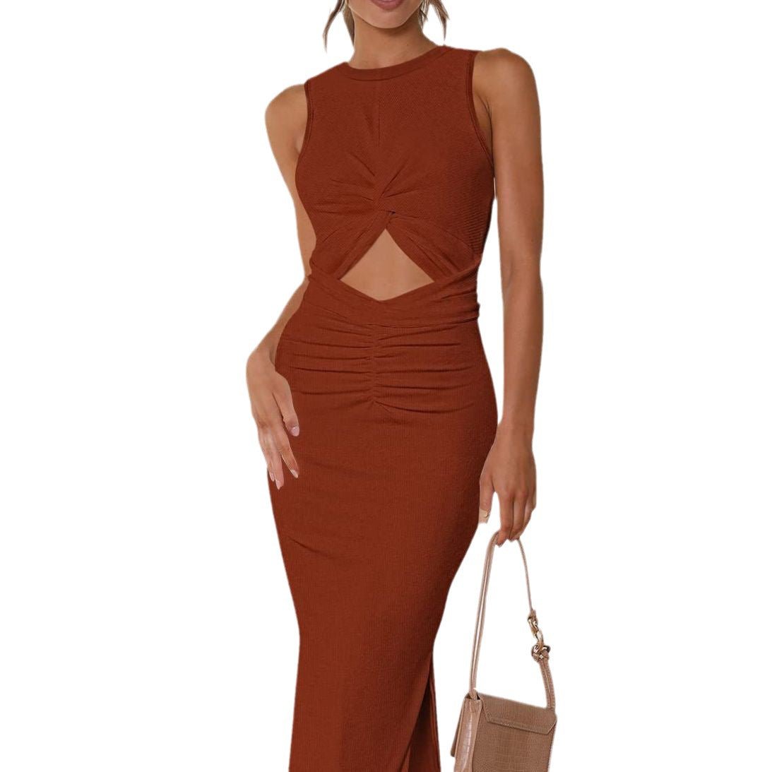 Women's Sleeveless Hollow-out Hem Dress - Flashfy