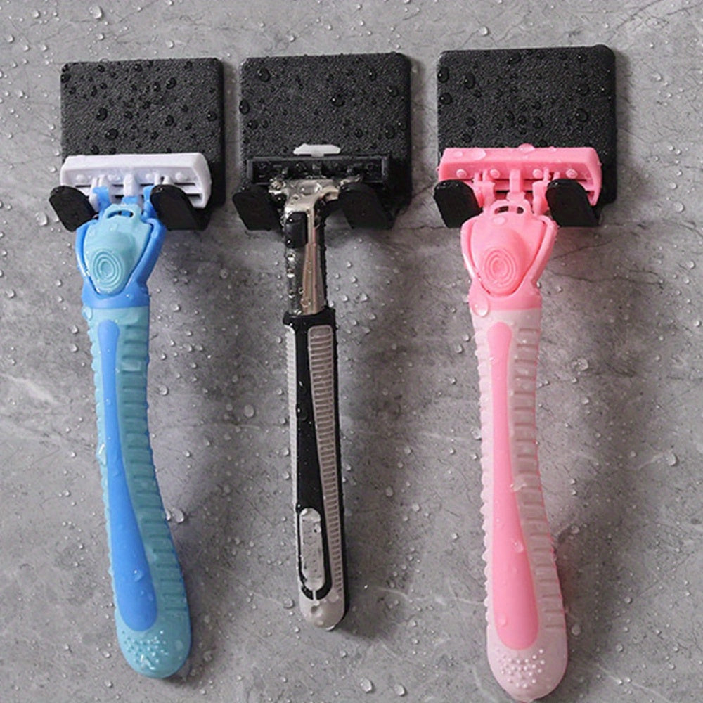 Adhesive Shaver Holder – No-Drill Razor & Brush Wall Organizer for Bathroom | 1/3pcs Shower Storage Hook Set – trending on Flashfy