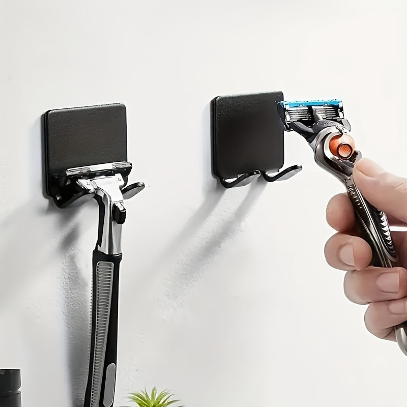 Adhesive Shaver Holder – No-Drill Razor & Brush Wall Organizer for Bathroom | 1/3pcs Shower Storage Hook Set – Flashfy exclusive