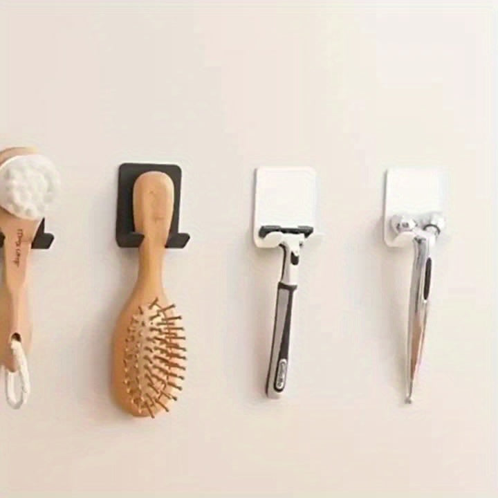 Adhesive Shaver Holder – No-Drill Razor & Brush Wall Organizer for Bathroom | 1/3pcs Shower Storage Hook Set – trending on Flashfy