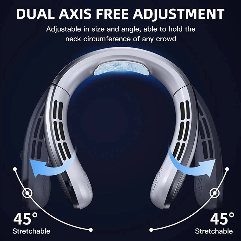 Xiaomi 8000mAh Bladeless Neck Fan – Portable USB Air Cooler with LED Display & 100-Speed Settings for Outdoor Comfort – by Flashfy