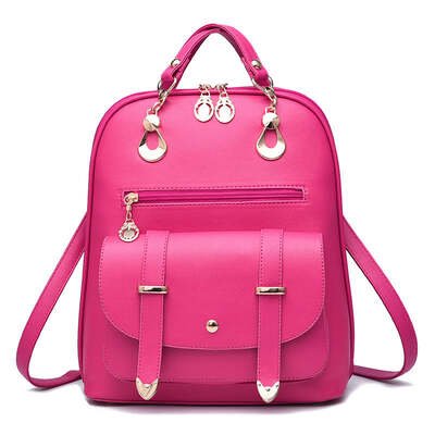Dual-Use PU Leather Backpack - Flashfy