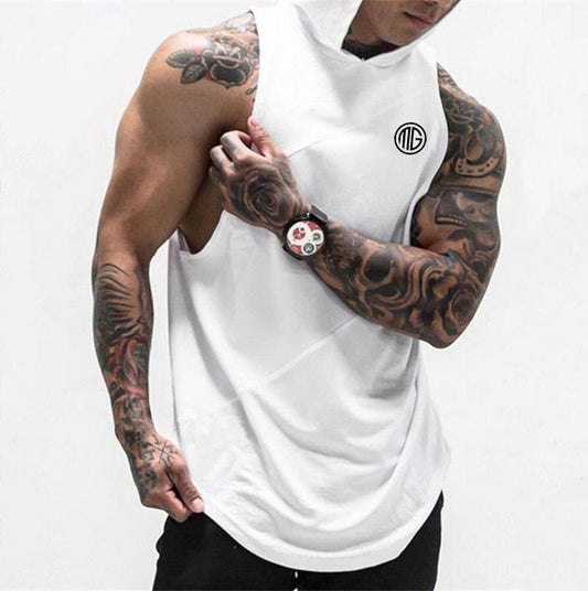 Hooded Bodybuilding Tank for Men - Flashfy