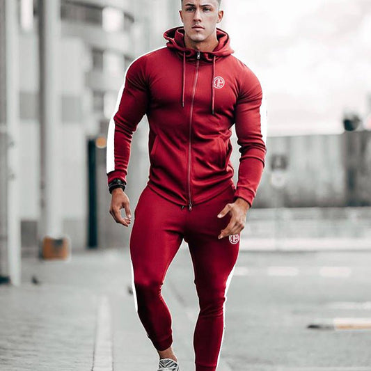 Long-sleeved running hooded pullover sweater training suit - Flashfy
