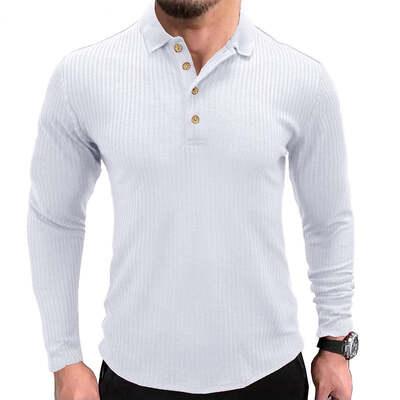 Men's Euro Lapel Long-Sleeve Polo - Flashfy