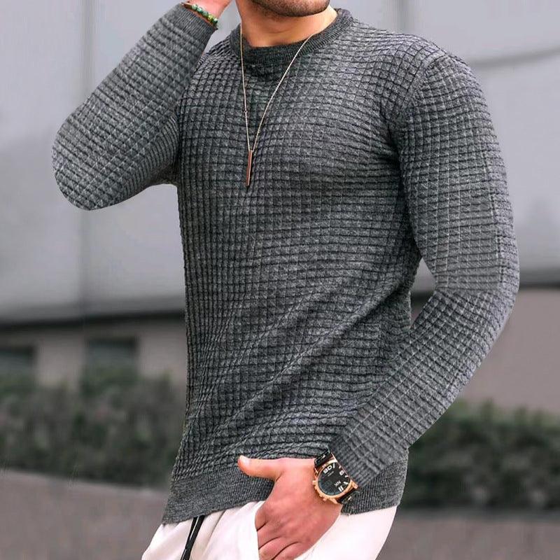 Trendy Cotton Crew-Neck Long-Sleeve Sweater - Flashfy